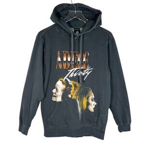 Adelle Thirty Hoodie Sweatshirt S Black Concert Tour UK Pop Singer *RARE